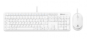 Kit de Teclado y Mouse BRobotix 406993, Inalámbrico, USB/Bluetooth, Blanco, Español