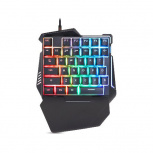 Teclado Gamer BRobotix 567892 RGB Una Mano, Alámbrico, Negro