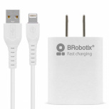BRobotix Cargador de Pared 6001349, 5V, 1x USB-A, Blanco ― incluye Cable USB A - Lightning