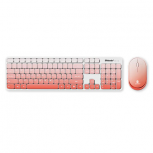 Kit de Teclado y Mouse BRobotix 6008041, Inalámbrico, USB/Bluetooth, Rosa, Español