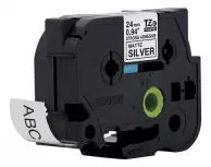 Brother Cintas Y Etiquetas Cinta TZES951G Negro sobre plata, Transferencia Térmica, 24 mm x 8 Metros, 1 Rollo