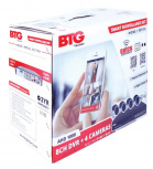 BTG Kit de Vigilancia BTG-KIT8/4 de 4 Cámaras IP Bullet y 8 Canales con Grabadora DVR, Disco Duro 1TB y Fuente de Poder
