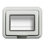 Bticino Placa de Intemperie 24603, 3 Puertos, Gris