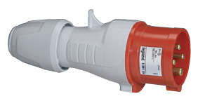 Bticino Clavija Recta 555125, 200 - 250V, 32A, Gris/Rojo