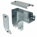 Bticino Cambio de Nivel Derecho 90° AZ150Z, 150 x 75mm, Gris