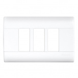 Bticino Placa de Pared E5N3BN, 3 Puertos, Blanco