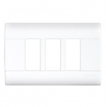 Bticino Placa de Pared E5N3BN, 3 Puertos, Blanco