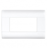 Bticino Placa Ciega de Pared E5N4BN, 4 Puertos, Blanco - incluye Chasis