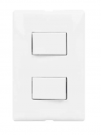 Bticino Placa con Apagador FZA512, 2 Interruptores, 127V, 10A, Blanco