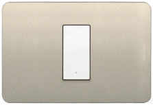 Bticino Placa de Aluminio para Pared JA4803M1APQ, 1 Puerto, Perla