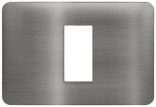Bticino Placa de Aluminio para Pared JA4803M1ATQ, 1 Puerto, Titanio