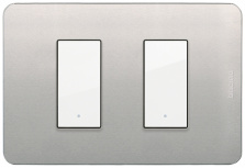 Bticino Placa de Aluminio para Pared JA4803M2AAQ, 2 Puertos, Natural