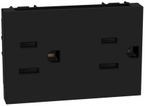 Bticino Tomacorriente JB4188Q, 2 Enchufes, 127V, 15A, Negro