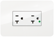 Bticino Tomacorriente JW4029GHQ, 2 Enchufes, 125V, 20A, Blanco