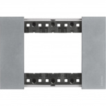 Bticino Placa de Pared KA4803NW, 3 Puertos, Luna