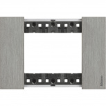 Bticino Placa de Pared KA4803ZG, 3 Puertos, Acero