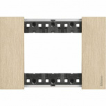 Bticino Placa de Pared KA4803ZW, 3 Puertos, Oro