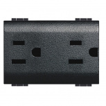 Bticino Tomacorriente L4188, 2 Enchufes, 127 - 277V, 15A, Gris