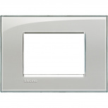 Bticino Placa de Pared LNA4803KG, 3 Puertos, Gris
