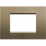 Bticino Placa de Pared LNA4803SQ, 3 Puertos, Bronce