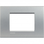 Bticino Placa para Pared LNA4803TE, 3 Puertos, 1 Pieza, Plata