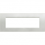 Bticino Placa Rectangular de Pared LNA4807AG, 7 Puertos, Plata