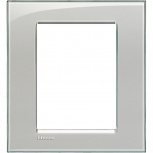 Bticino Placa Rectangular de Pared LNA4826KG, 3 Puertos, Gris Hielo