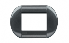 Bticino Placa de Pared LNB4803AC, 3 Puertos, Acero