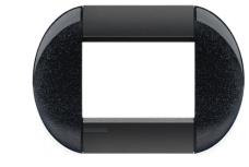 Bticino Placa de Pared LNB4803AR, 3 Puertos, Negro