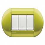 Bticino Placa de Pared LNB4803CT, 3 Puertos, Cítrico