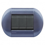 Bticino Placa de Pared LNB4803GP, 3 Puertos, Grape