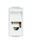 Bticino Placa de Pared N4258/11N, RJ-11, 1 Puerto, Blanco