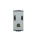 Bticino Tomacorriente NT4129, 1 Enchufes, 127 - 277V, 15A, Gris