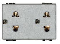 Bticino Tomacorriente NT4185S, 2 Enchufes, 127 - 277V, 15A, Gris
