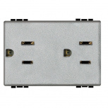 Bticino Tomacorriente NT4188, 2 Enchufes, 127 - 277V, 15A, Gris