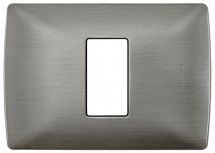 Bticino Placa de Pared con Chasis QZ4803M1AAC, 1 Puerto, Aluminio