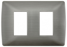Bticino Placa con Chasis QZ4803M2AAC, 2 Puertos, Aluminio