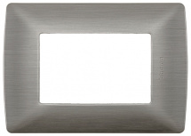 Bticino Placa de Pared con Cahasis QZ4803M3AAC, 3 Puertos, Aluminio