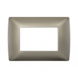 Bticino Placa de Pared con Chasis QZ4803M3ATC, 3 Puertos, Aluminio