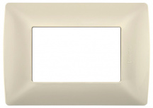 Bticino Placa de Resina con Chasis QZ4803M3MA, 3 Puertos, Marfil