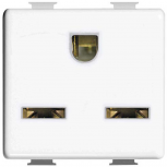 Bticino Tomacorriente QZ5038, 1 Enchufes, 127 - 250V, 15A, Blanco