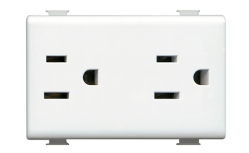 Bticino Tomacorriente QZ5115DS, 2 Enchufes, 127 - 250V, 15A, Blanco