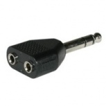 C2G Adaptador de Audio 6.3mm Macho - 3.5mm Hembra, Negro/Plata