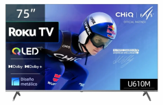 Chiq Smart TV QLED 75U610M 75", 4K Ultra HD, Negro/Plata