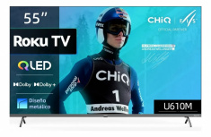 Chiq Smart TV QLED 55U610M 55", 4K Ultra HD, Negro