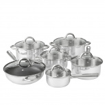 Cinsa Batería de Cocina 320688, Acero Inoxidable, Antiadherente, 6 Piezas