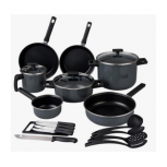 Cinsa Batería de Cocina Duramax, Acero Vitrificado, Antiadherente, 20 Piezas