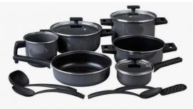 Cinsa Batería de Cocina Duramax, Acero Vitrificado, Antiadherente, 13 Piezas