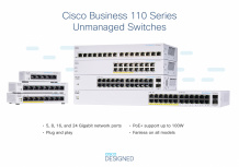 Switch Cisco Gigabit Ethernet Business CBS110, 24 Puertos 10/100/1000Mbps (12x PoE) + 2 Puertos SFP, 32 Gbit/s, 8000 Entradas - No Administrable  image