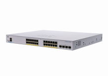 Switch Cisco Gigabit Ethernet Business 250, 24 Puertos PoE 10/100/1000 + 4 Puertos 10G SFP+, 370W, 8.000 Entradas - Administrable